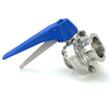 DN50 52MM Sanitary Hygienic Stainless Steel Food Grade SS316L DIN Manual Tri Clamp Butterfly Valve with Plastic Gripple Handle