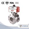 1/2inch 12.7mm Sanitary Hygienic Stainless Steel Food Grade SS304 Pneumatic Flanged Butterfly Valve with Pneumatic Actuator 