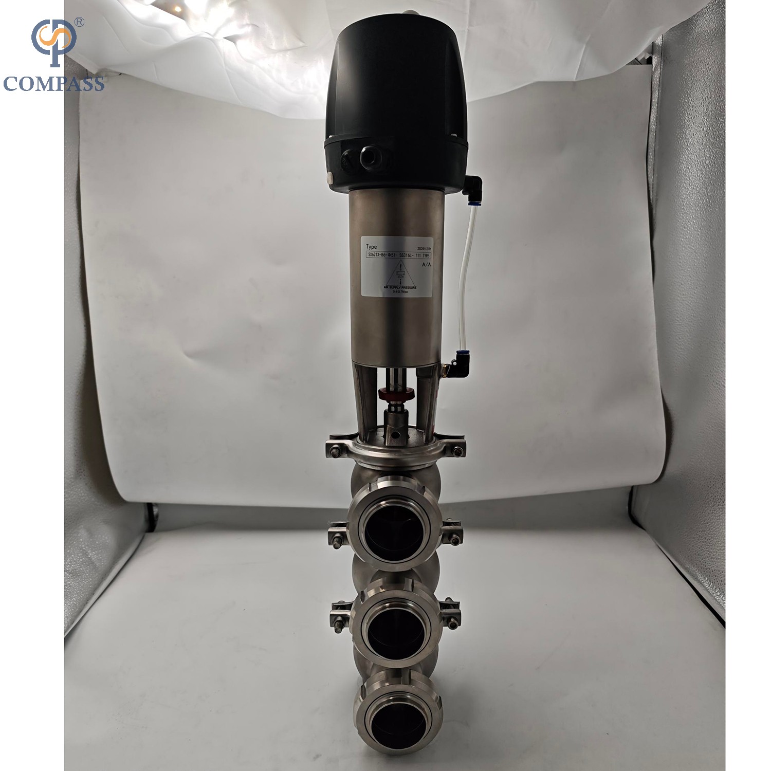 SS316L 111 TYPE PNEUMATIC UNION DIVERTER VALVE(NC)