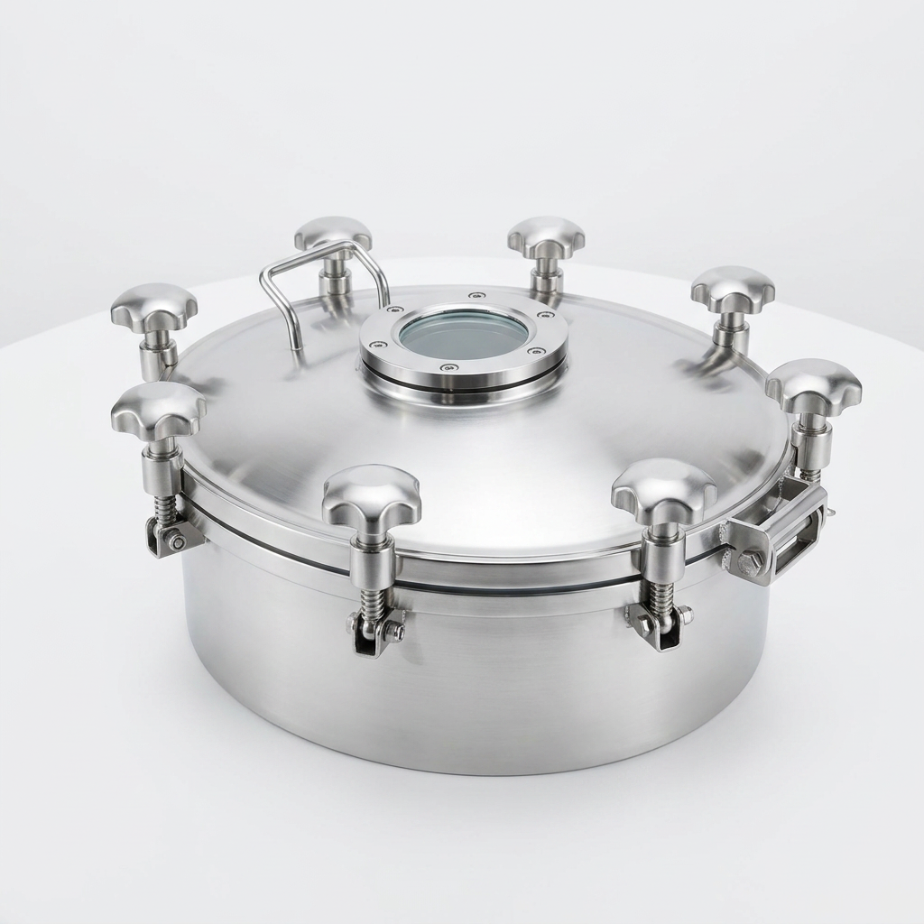 DN500XDN400 SS316L New Arrival Sanitary Stainless Steel 3 Bar Matte Polish Outward Elliptical Pressure Manways with Sight Glass