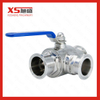 Stainless Steel Sanitary Tc Manual 3-Way Ball Valve with Low Platform