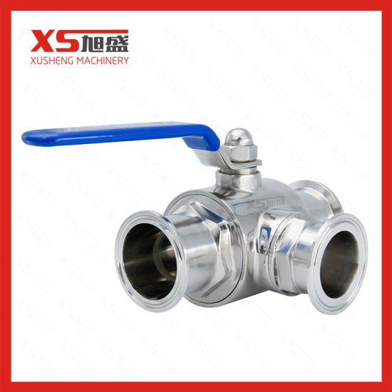 Stainless Steel Sanitary Tc Manual 3-Way Ball Valve with Low Platform