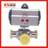 Stainless Steel Sanitary L Port Pneumatic Actuator Ball Valves