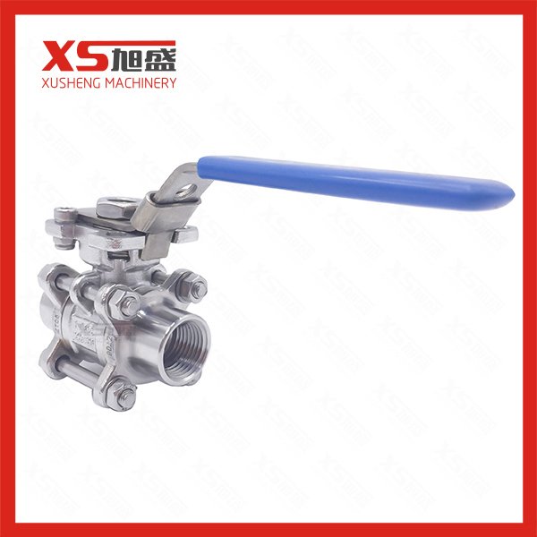 Stainless Steel AISI304 Sanitary Hygienic Female Thread Three-Piece Ball Valves