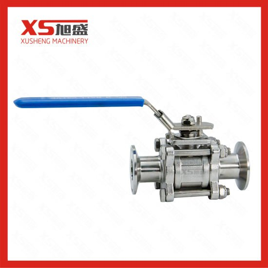 Stainless Steel Sanitary Manual Three-Piece Ball Valve with High Platform