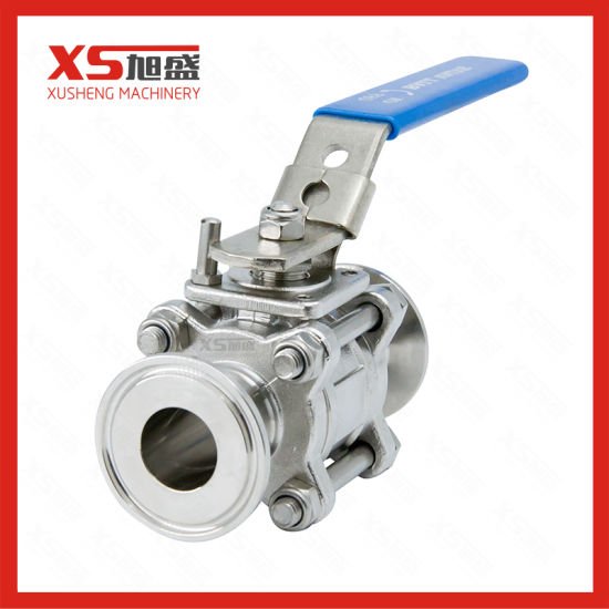 Stainless Steel Sanitary Manual Three-Piece Ball Valve with High Platform