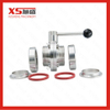 76.2MM Stainless Steel Hygenic SS316L Sanitary Union Sets Manual Butterfly Valves