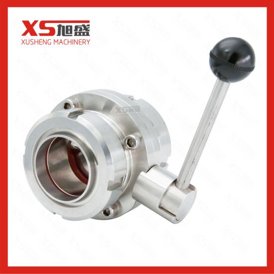 101.6MM Stainless Steel SS316LSanitary Union-Union Ends Butterfly Valves