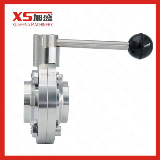 25.4MM Stainless Steel SS304 Hygienic Weld Butterfly Valve with Multi-Position Handle