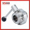 25.4MM AISI316L Stainless Steel Sanitary Screw Thread Clamp Butterfly Valves