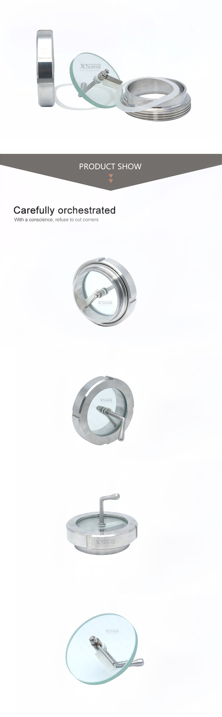 Stainless Steel Tank Union Type Sight Glass with Wiper
