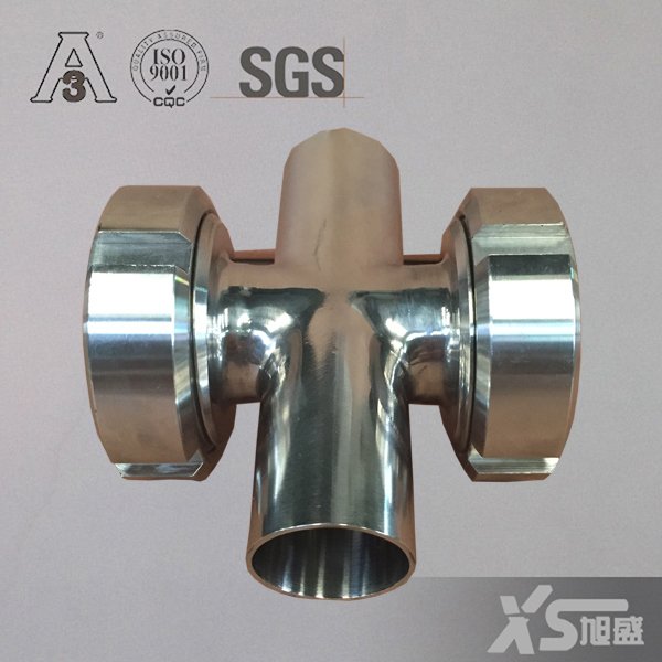 Stainless Steel Ss304 Ss316L Sanitary Four Ways Cross Union Sight Glass