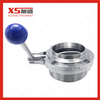 25.4mm AISI304 Sanitary Weld Thread Butterfly Valves with Pin Fixed Handle