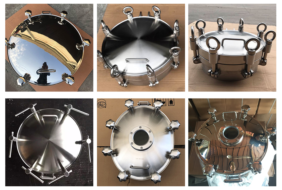 Real Pictures of Sanitary Stainless Steel Outward Pressure Tanks Manways