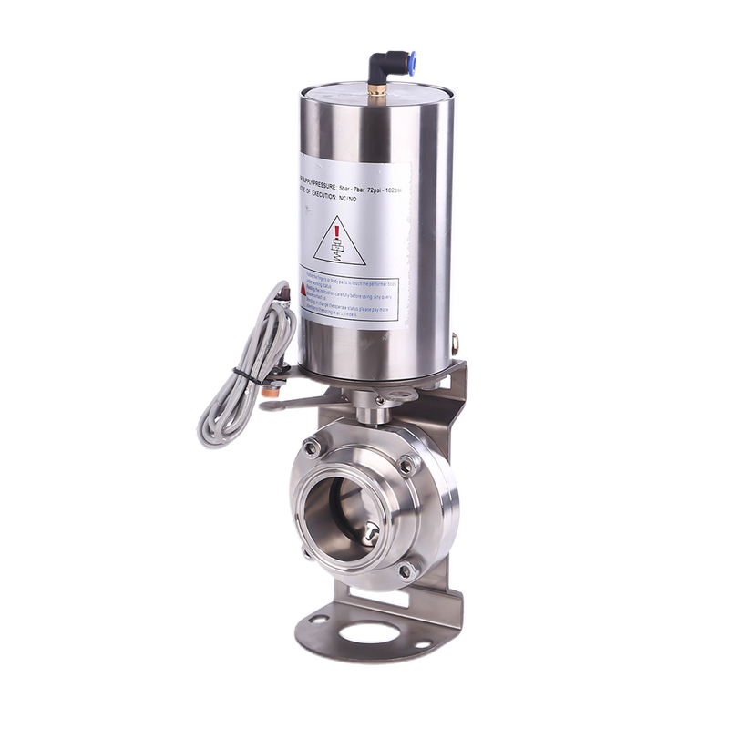 Stainless Steel Pneumatic Sanitary Clamp Butterfly Valves