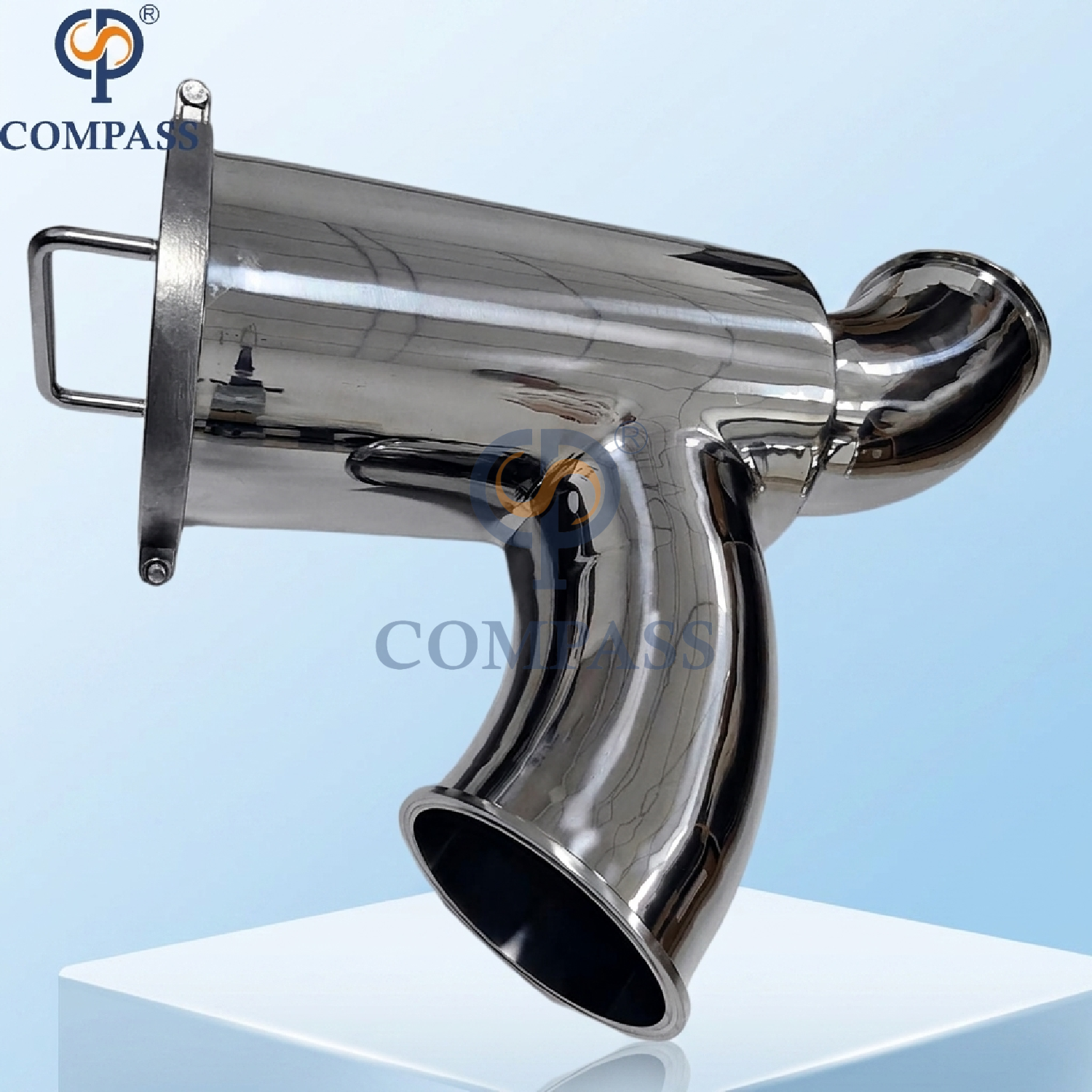 Good Price 6inch SS304 Sanitary Stainless Steel 0.5 Micron SMS Premium Clamp Non Retention Elbow-type Filter with Mirror Polish