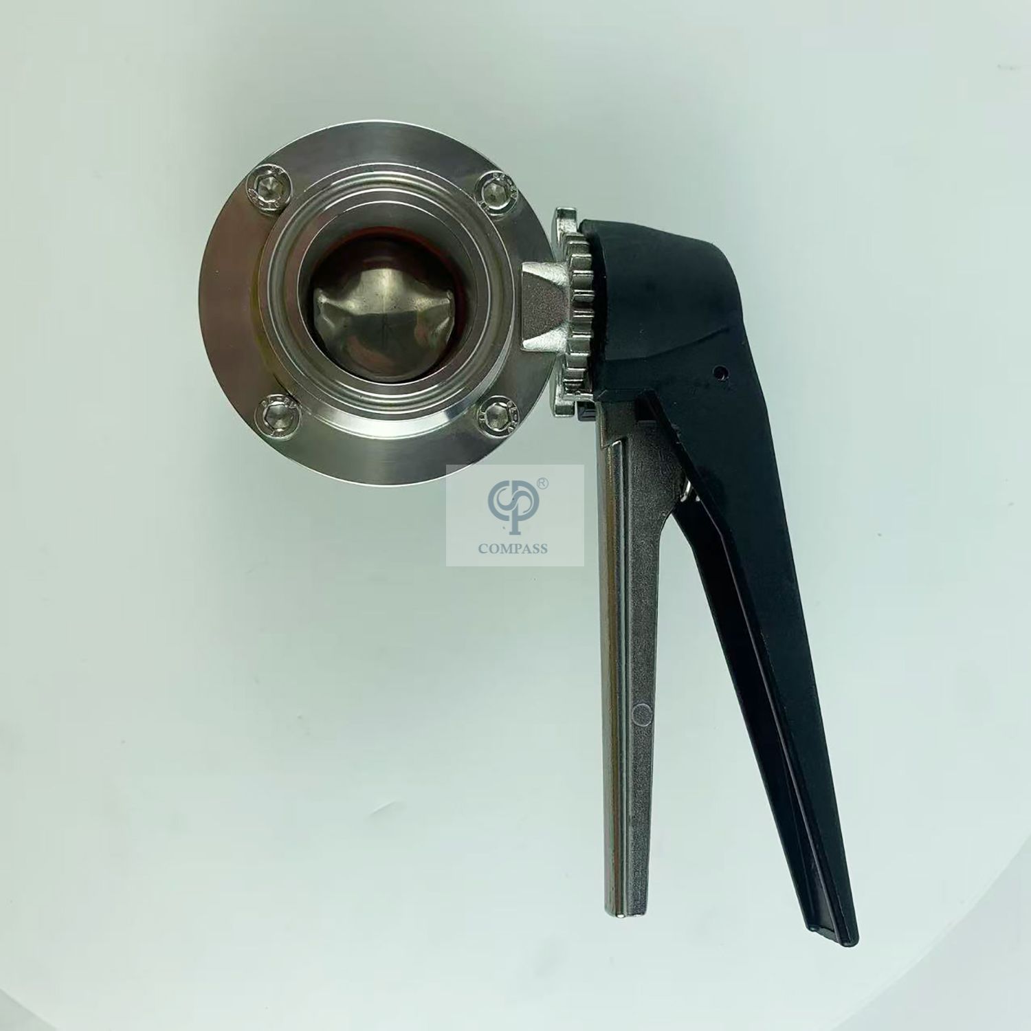 TC64MM SMS Manual Clamp Butterfly Valve with Plastic Duckbill Handle