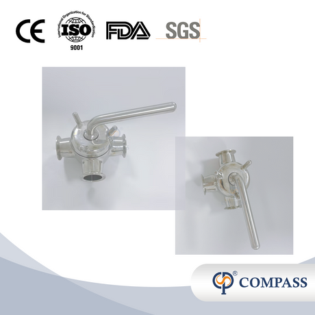 High Quality 38.1MM Sanitary Stainless Steel SS304 SMS Forging Manual Ferrule End Three Ways T-port Plug Valve with Silicone OEM