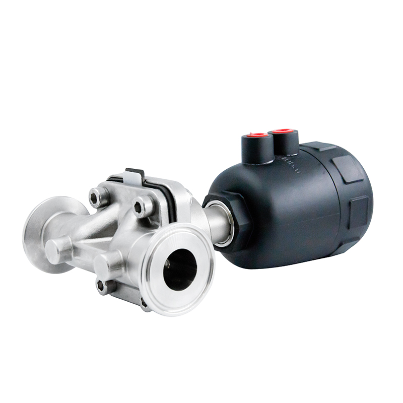1/2Inch 12.7MM High Quality Sanitary Hygienic Stainless Steel SS316L Pneumatic SMS Clamp Straight Diaphragm Vavle with Small Plastic Pneumatic