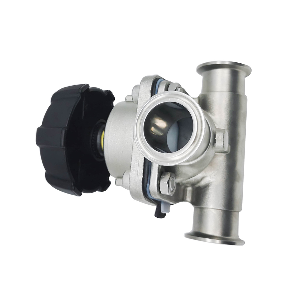 1/2Inch 12.7MM High Quality Sanitary Hygienic Stainless Steel SS316L SMS Clamp Three-ways Diaphragm Vavle 