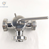 Sanitary Stainless Steel SS304 DN50 Union T-port Three Ways Plug Valves