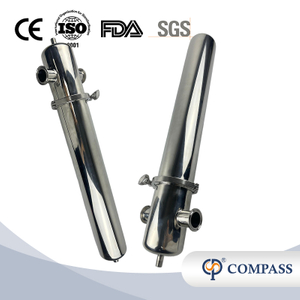 Sanitary steam filter with stainless steel housing and pleated filter element 1.5" SS316L