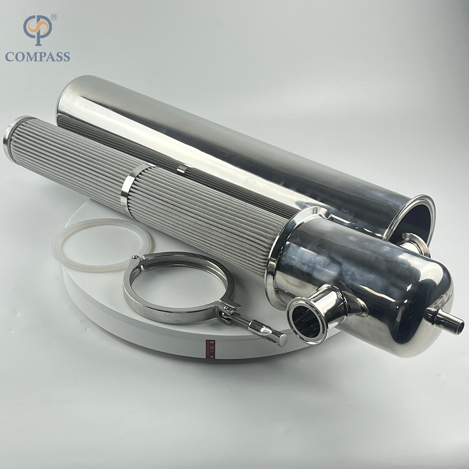 Sanitary steam filter with stainless steel housing and pleated filter element 1.5" SS316L