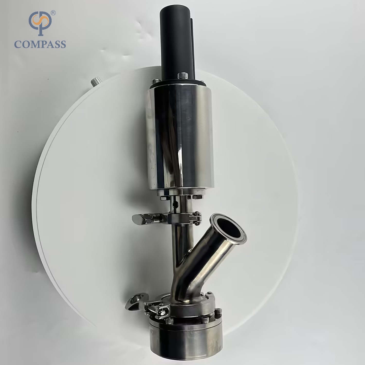 SS304 STAINLESS STEEL STERILE CLAMP PNEUMATIC ELBOW-TYPE LOWER TANK BOTTOM VALVES