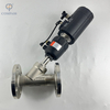 PLASTIC PNEUMATIC FLANGE ANGLE SEAT VALVE WITHCONTROL HEAD