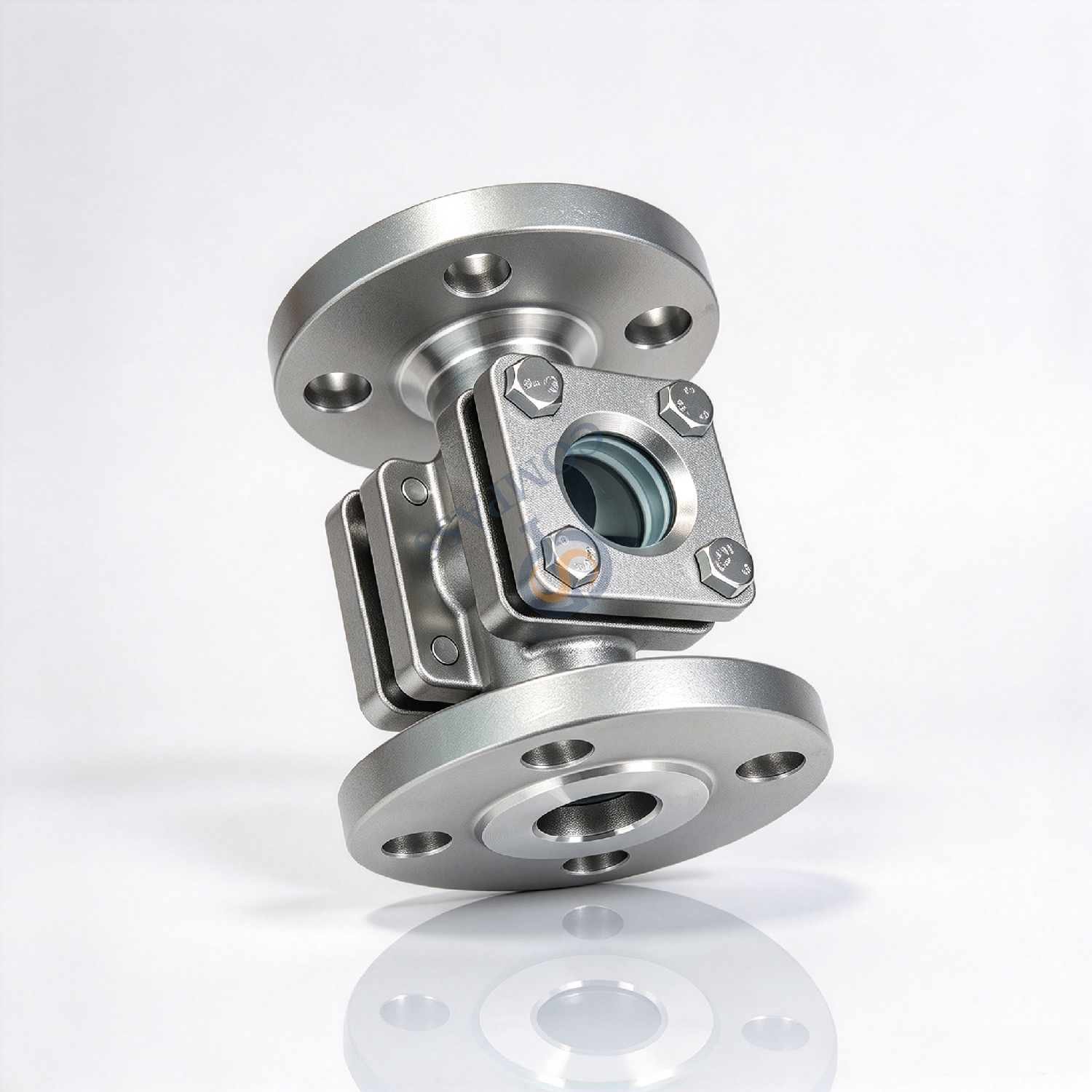 150LBS 1Inch SS304 Flange Cross Sight Glass with PTFE Gasket and Tempered Glass