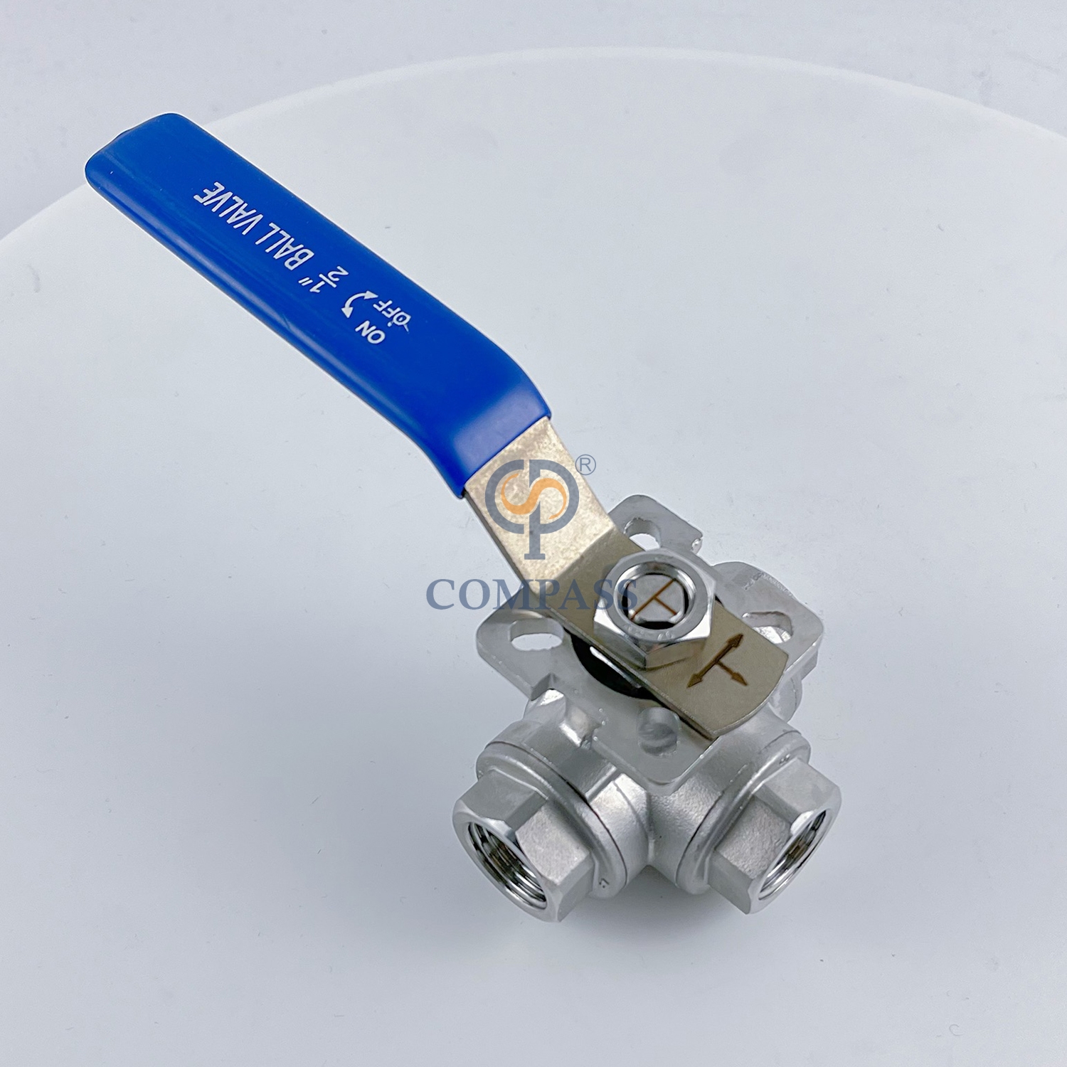 Industrial Grade T Port NPT Female Thread PN16 SS304 DN15 Ball Valve