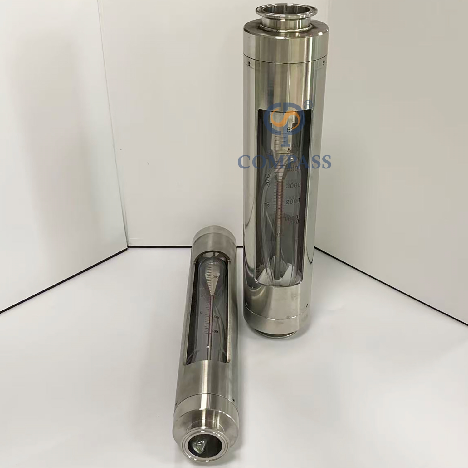 LZB-K30 SS304 Ferrule TC64MM 6000 Lph 2Inch Glass Rotor Flowmeter for Water