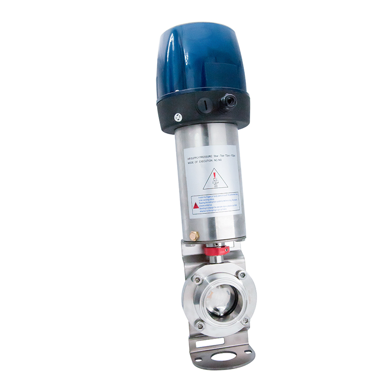 1/2Inch 12.7MM Sanitary Hygienic Stainless Steel Food Grade SS304 SMS Pneumatic Clamp Butterfly Valve with Control Head