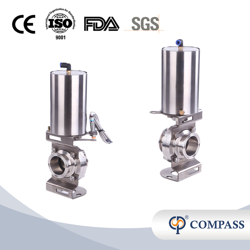 2Inch 50.8MM Sanitary Hygienic Stainless Steel Food Grade SS304 Pneumatic Clamp Butterfly Valve with Proximity Switch 