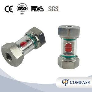 SS304 STAINLESS STEEL IMPELLER WATER FLOW INDICATOR VERTICAL PIPELINE GLASS SIGHT GLASS