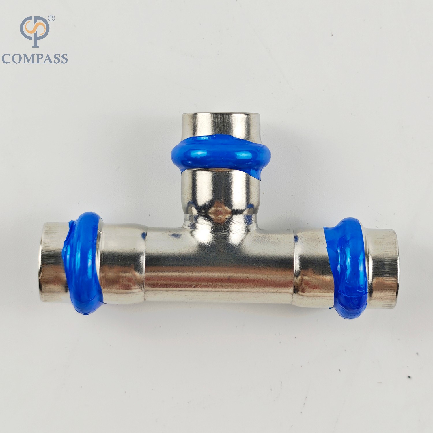 DN15 Sanitary Stainless Steel SS304 Equal Tee Press Fitting
