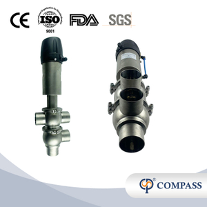 SS304 DIN 21 MODEL PNEUMATIC CLAMP DIVERTER VALVE WITH 24V CONTROL HEAD