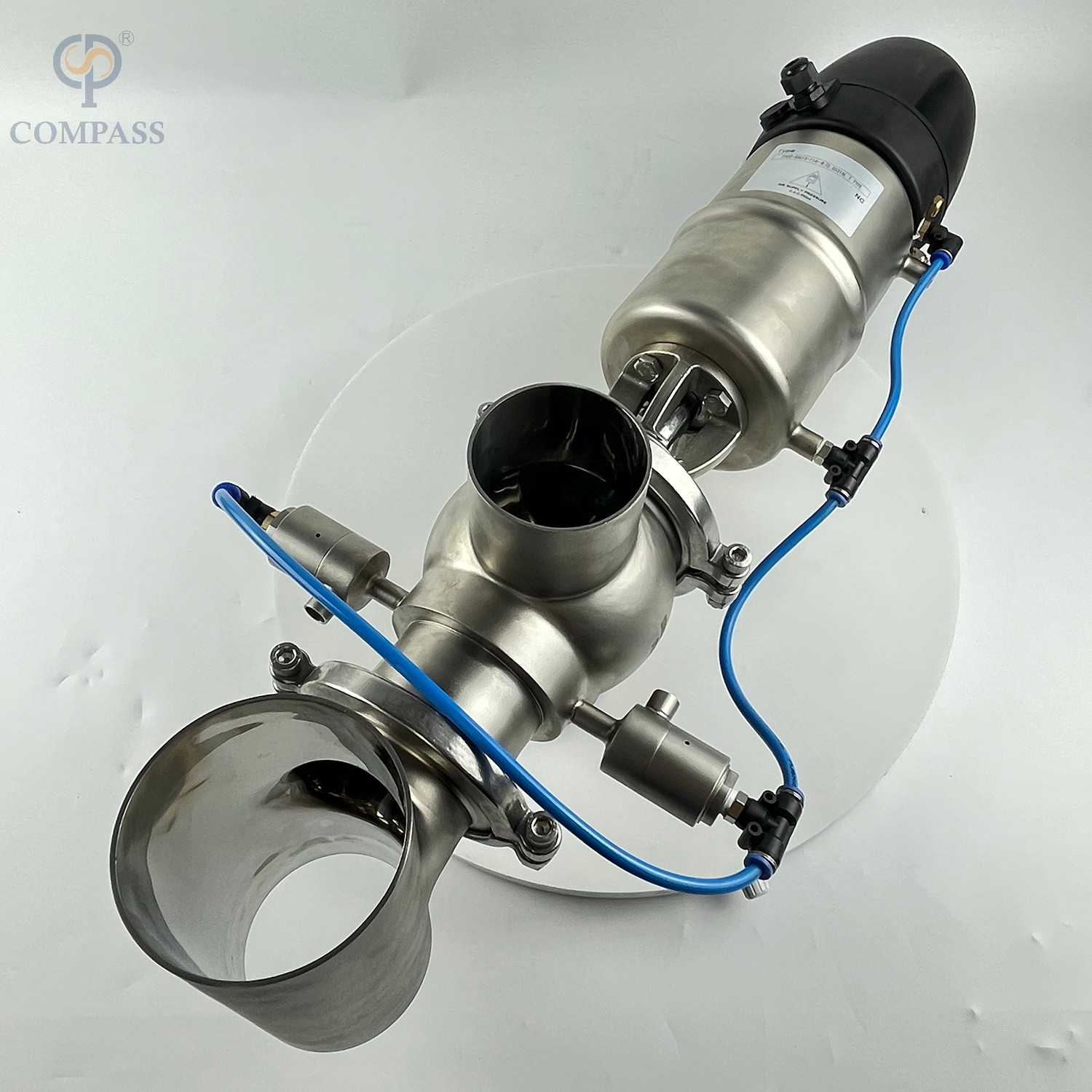 SS316L T22 Intelligent Pneumatic Double Seats Mix-proof Valve