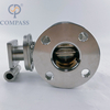Popular Sale 1.5Inch 48.3MM Sanitary Hygienic Stainless Steel Food Grade SS304 150LB Flange Six Petal Powder Flange-type Butterfly Valve