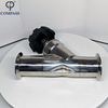 Tri Clamping End Mirror Polished TC77.5MM SS316L 63.5MM Manual Angle Seat Valve