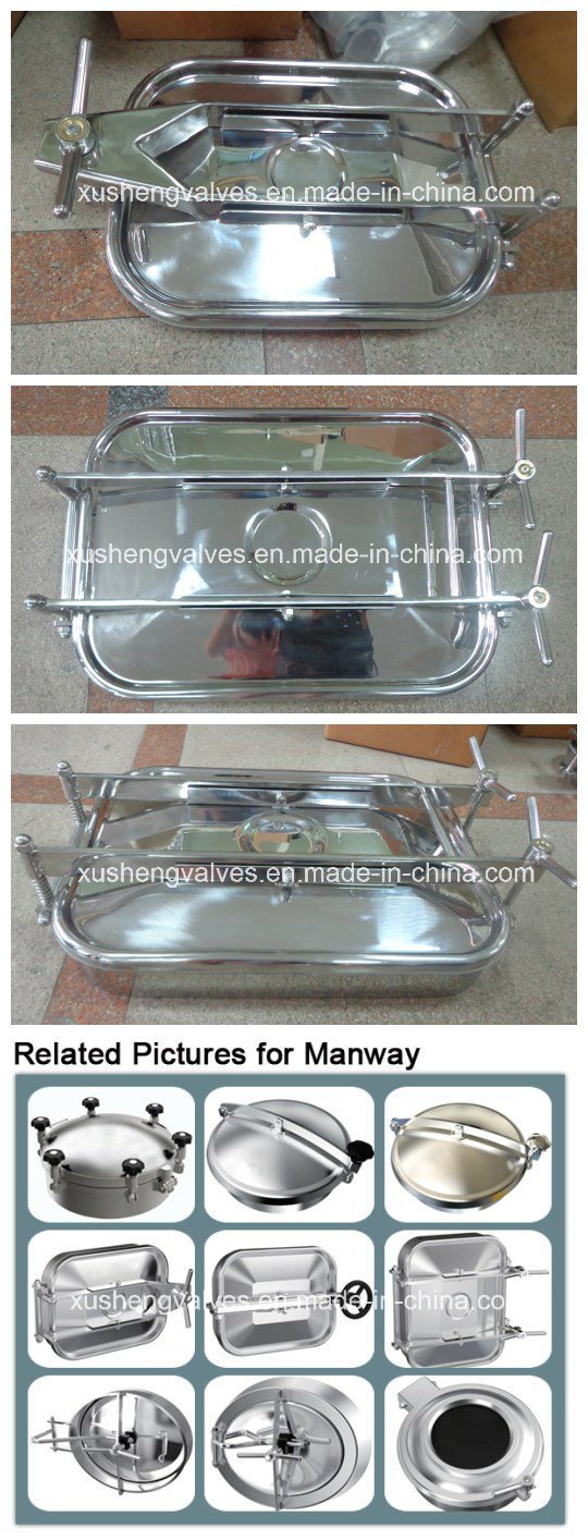 Sanitary Hygienic Rectangle Tank Vessel Manhole Covers Manway