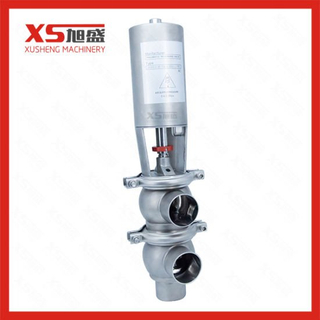 SS304 Sanitary Ferrule Type 3-Way Pneumatic Diversion Valve