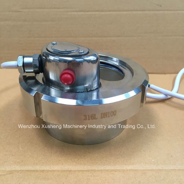 Dn100 Stainless Steel SUS304 Tank Lamp Union Type Sight Glass