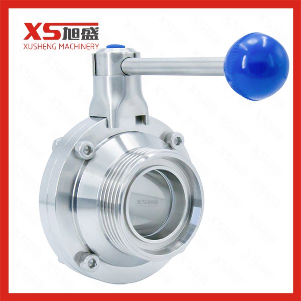  76.2Sanitary Manual SS304 Male Threading Butterfly Valve