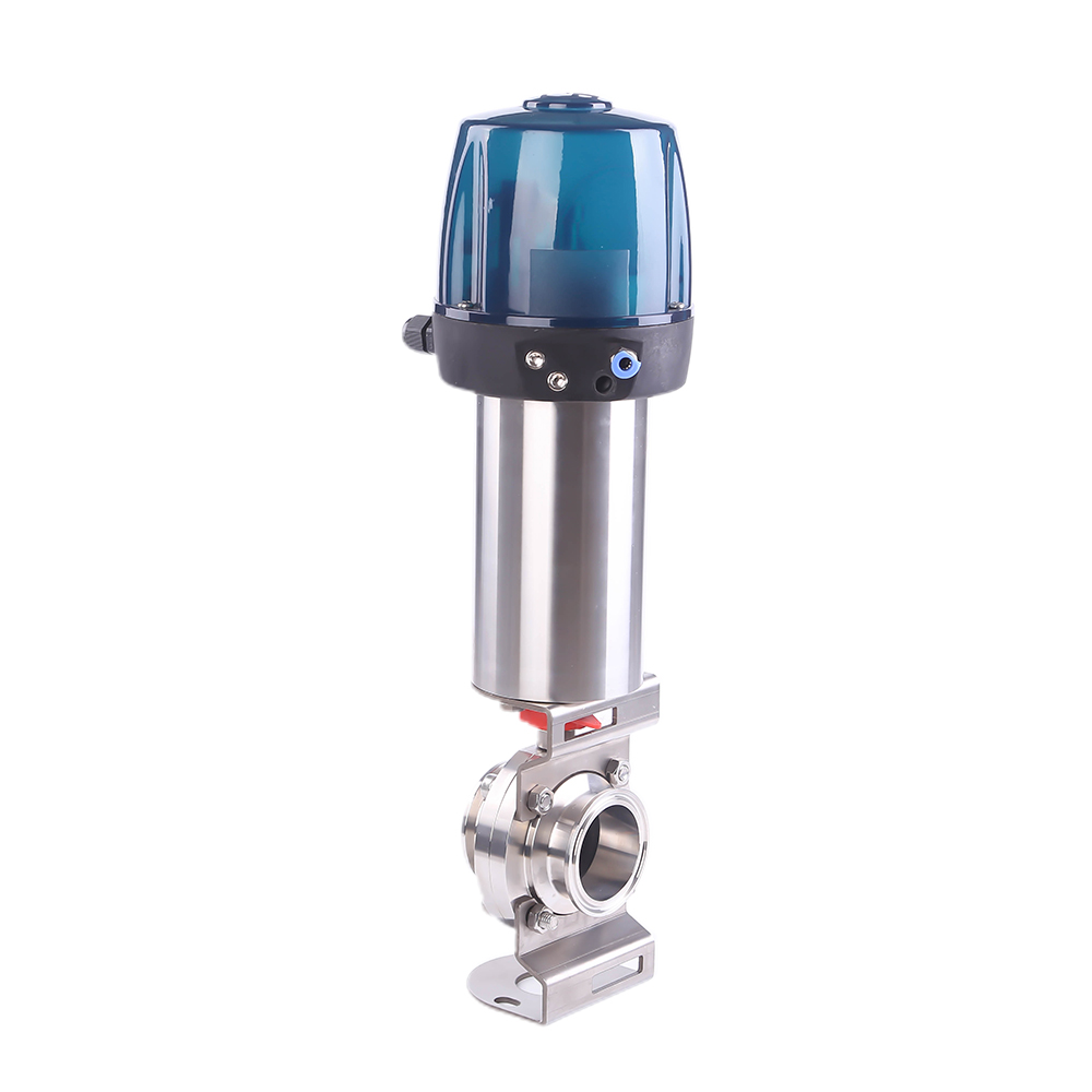Sanitary Pneumatic TC Butterfly Valve with Control Head