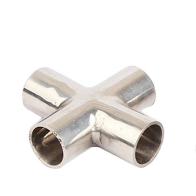 Sanitary Stainless Steel Four Way Pipe Fitting Cross