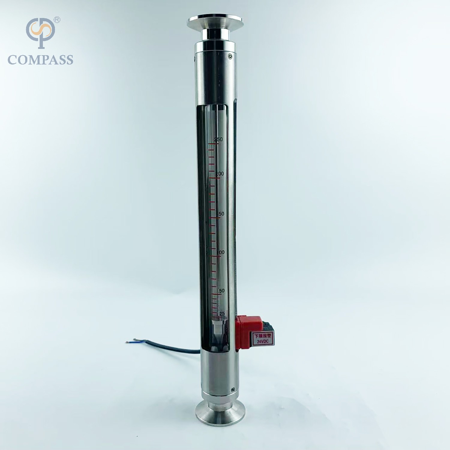 Sanitary SS304 Glass Tube Rotemeter/Glass Rotor Flowmeter with Alarm