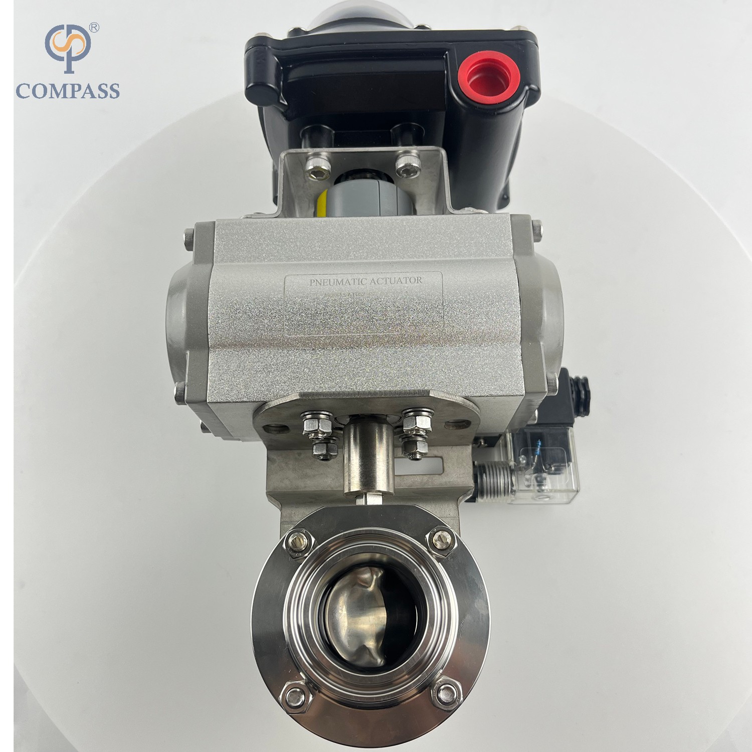 SS304 FOOD GRADE DIN PNEUMATIC WELD BUTTERFLY VALVE