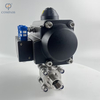 SS316L SMS ACTUATOR THREE-PIECE FULL PORT THREAD BALL VALVE