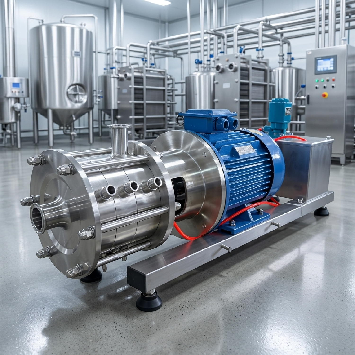 SS304 4KW High Viscosity Three Stage Emulsification Pumps with Heating Jacket